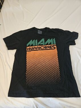 Black Miami Hurricanes Graphic Short Sleeve Tee